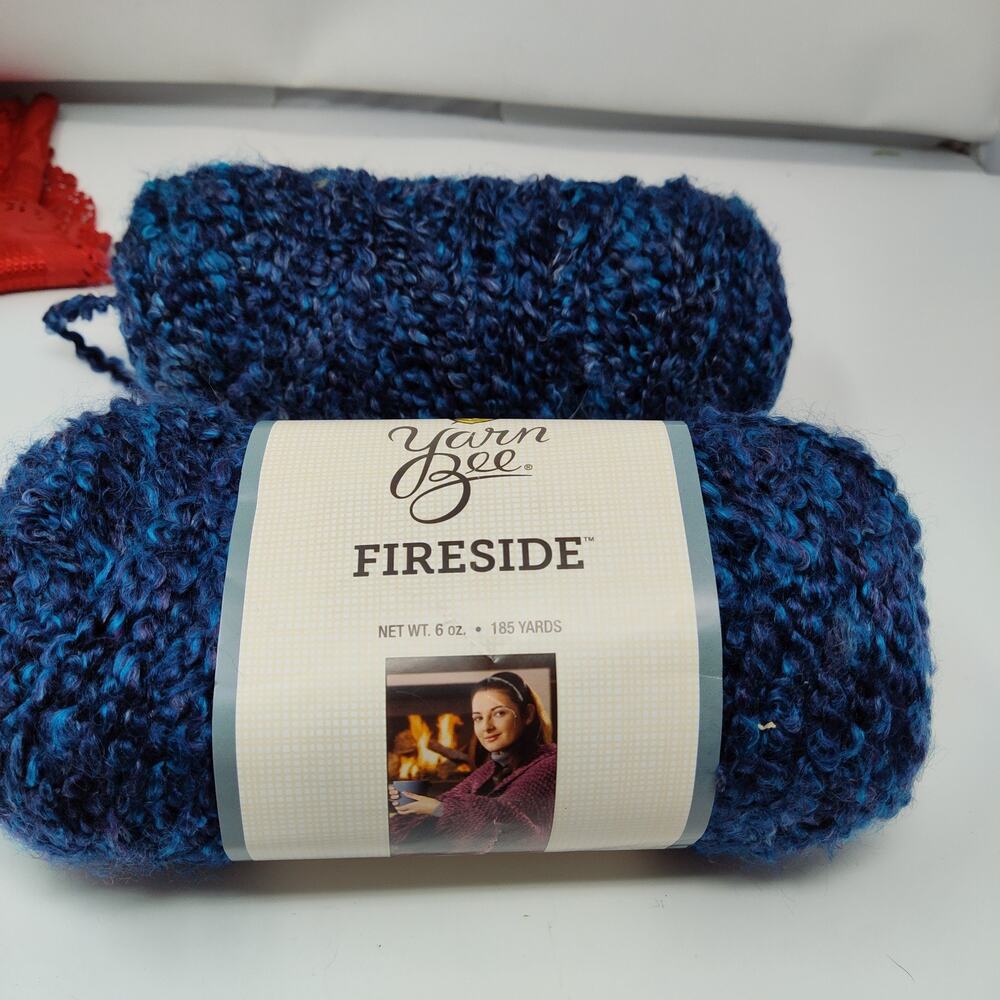 Yarn Bee Fireside Niagara Blues Almost 2 Skeins Knit Crochet Craft